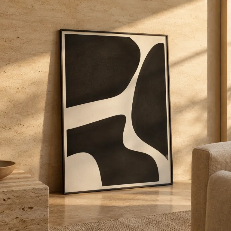 The quiet power of black and white poster art in luxury interiors